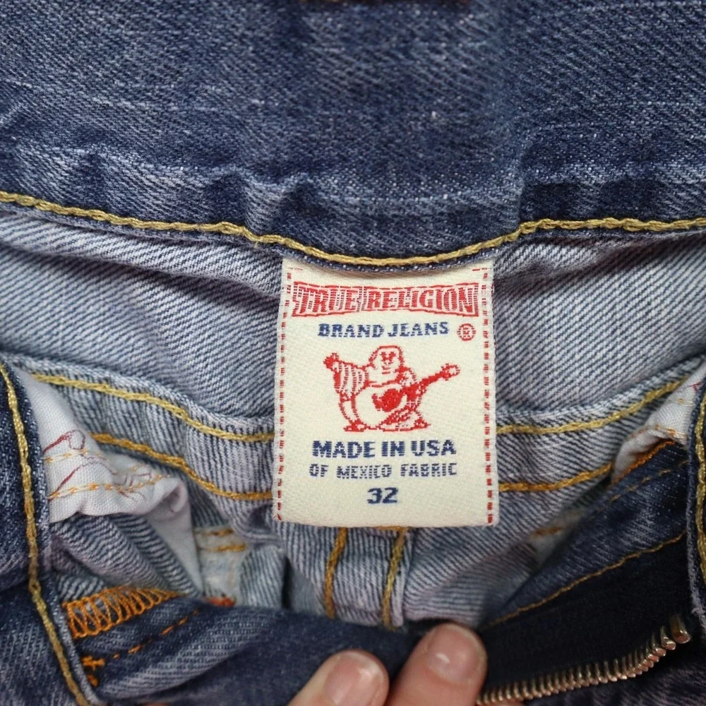 True Religion Jeans Mens 32‎ Billy Relaxed Bootcut Flap Pocket Cotton Denim Blue